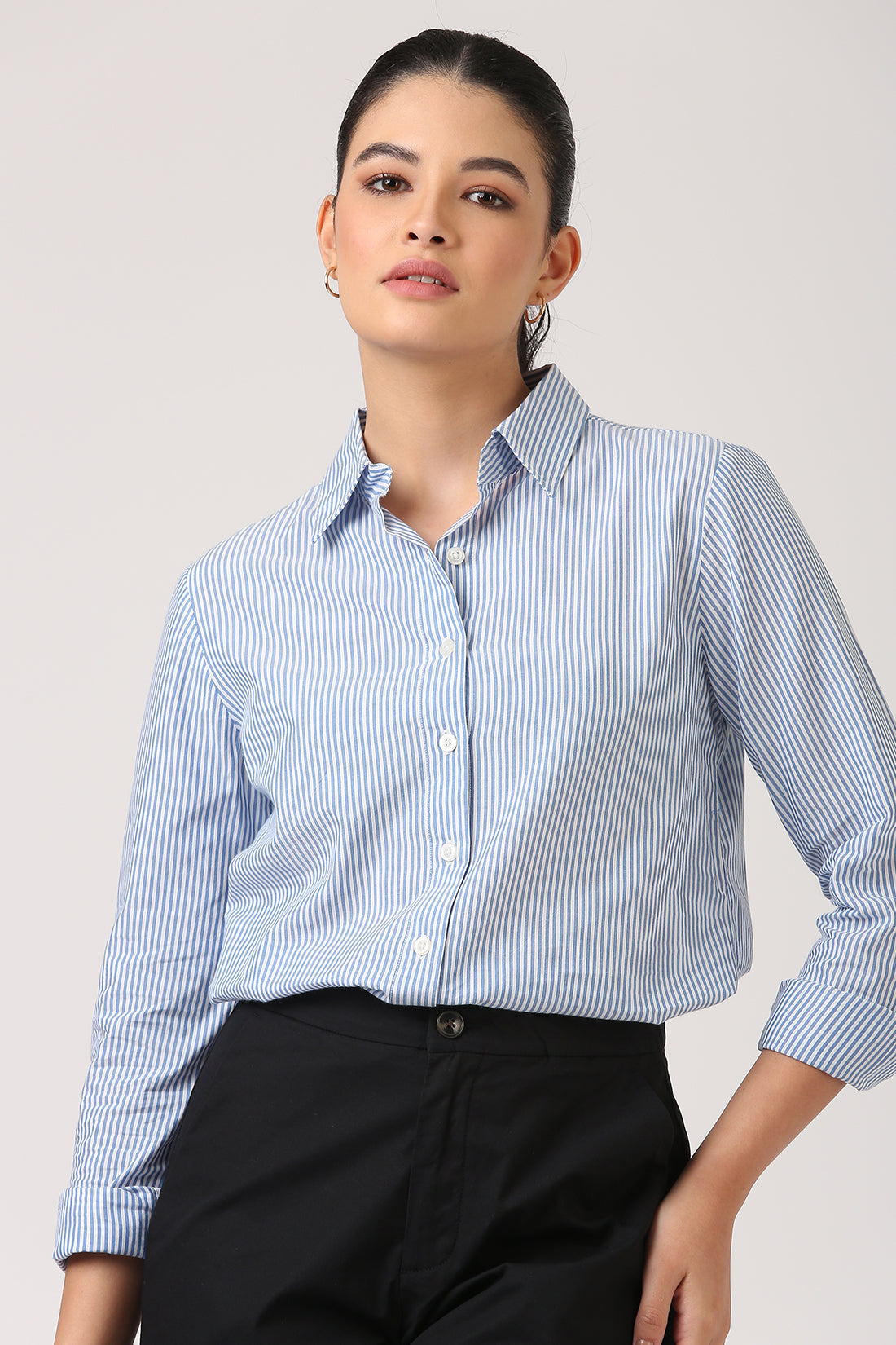 Blue White Striped Shirt