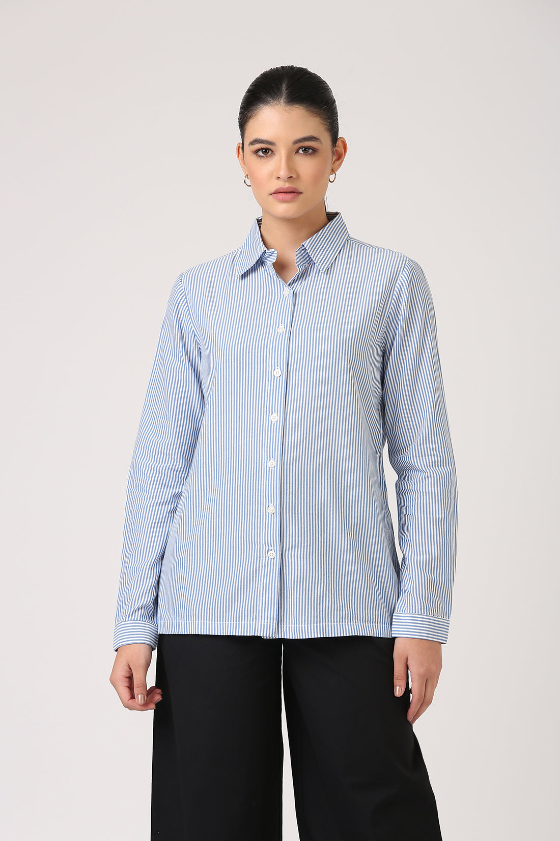 Blue White Striped Shirt