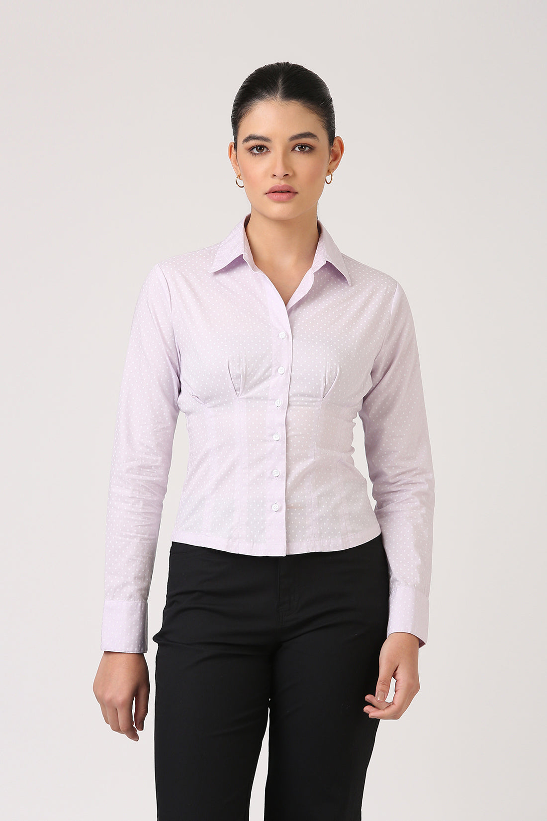 Pleated Spot Shirt