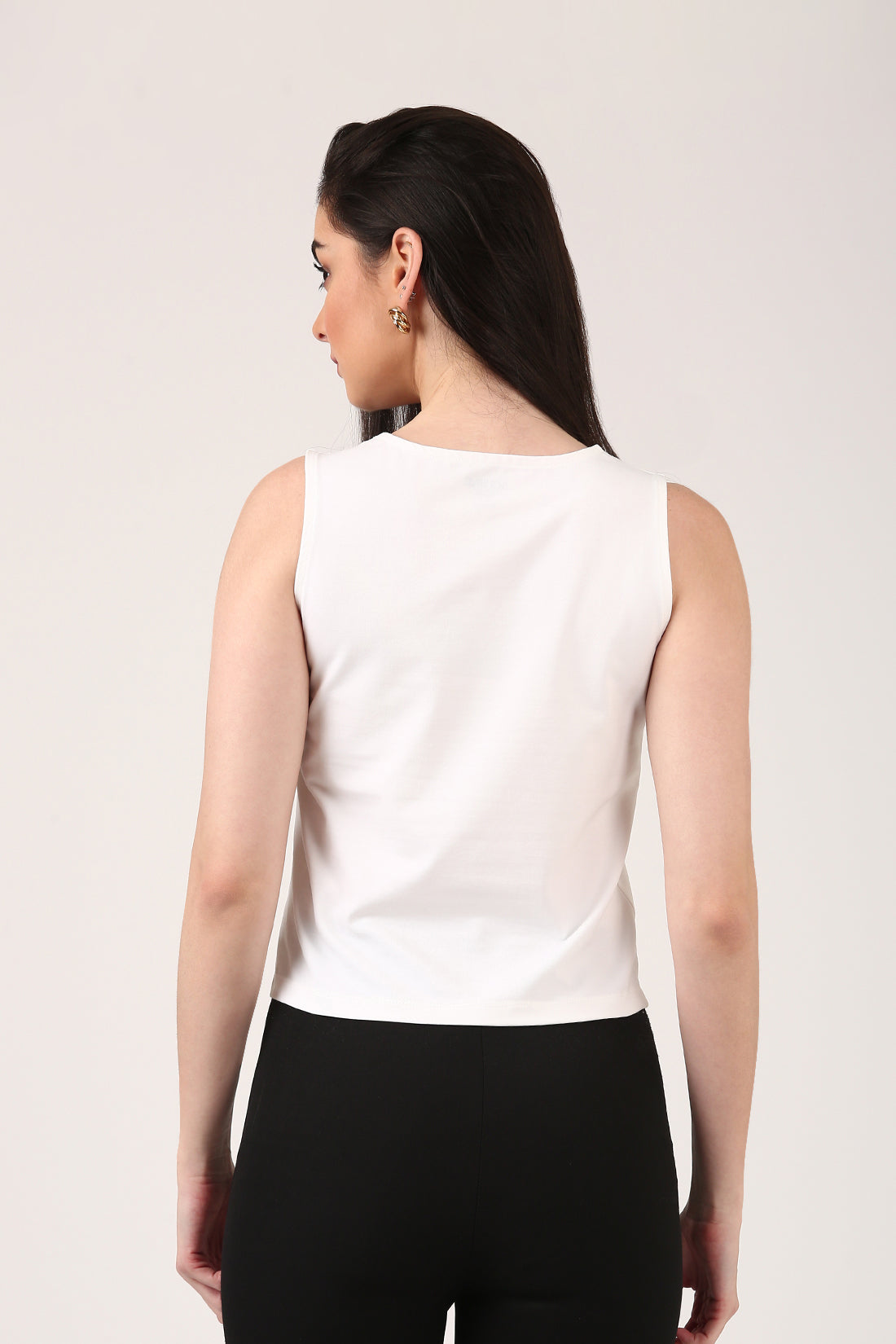 White Luxe Square Neck Top