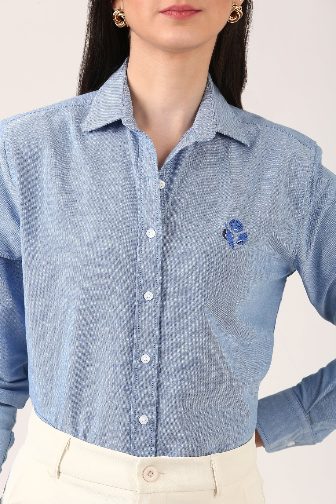 Seashell Embroidered Oxford Shirt