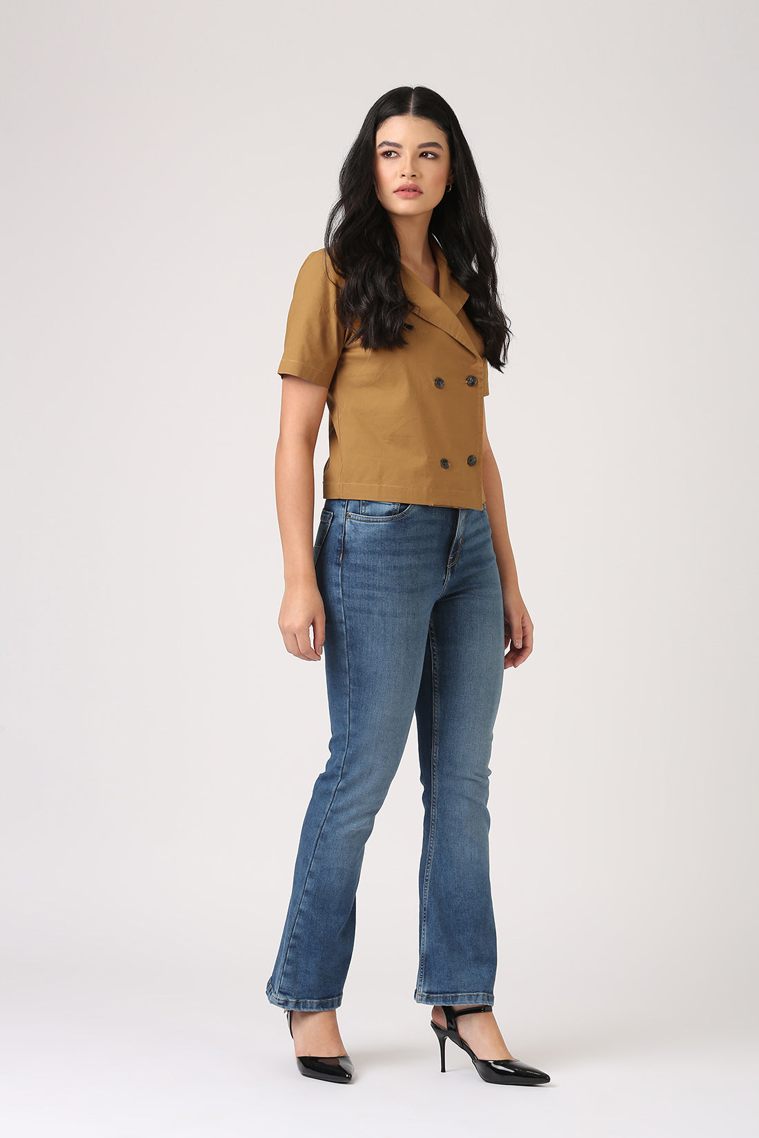 Ochre Blazer Top