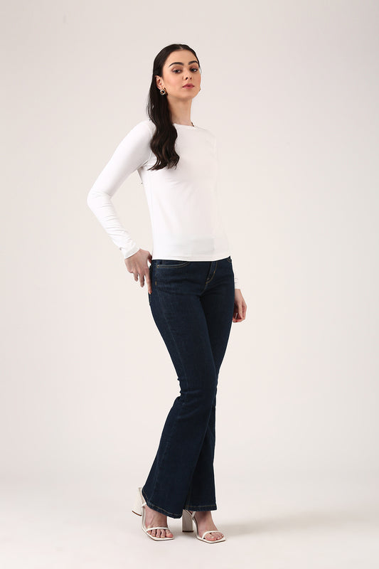 White Luxe Long Sleeve Top