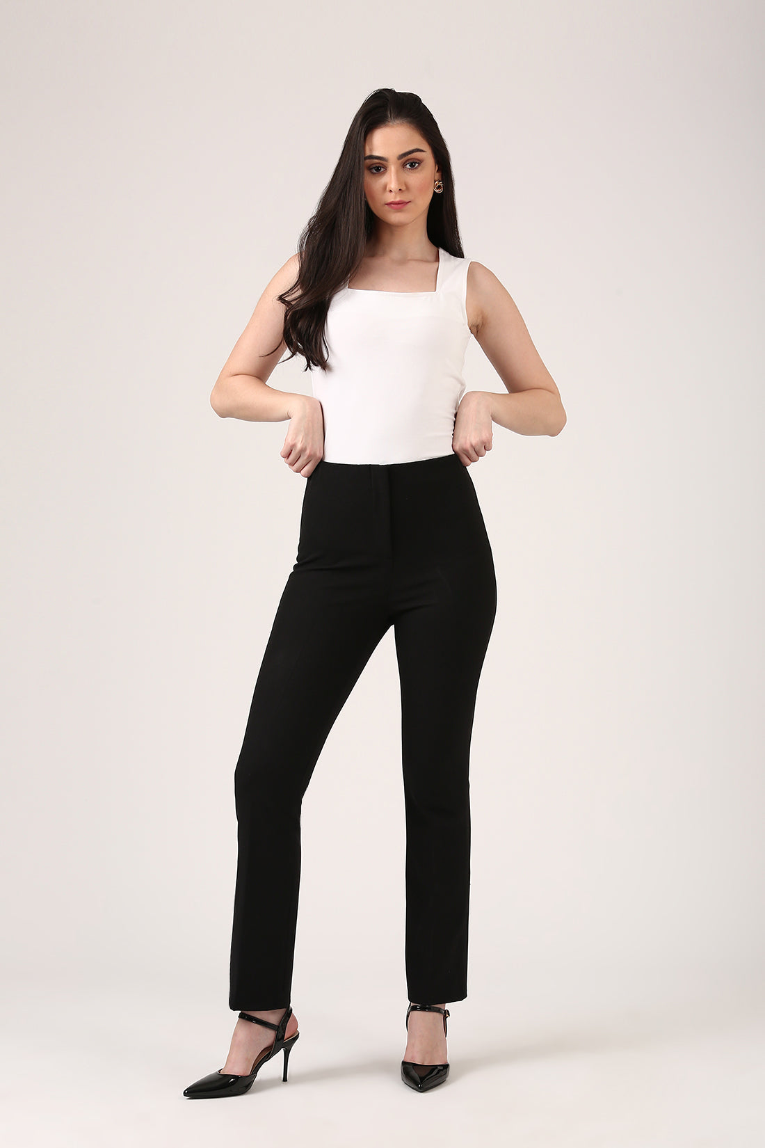 White Luxe Square Neck Top