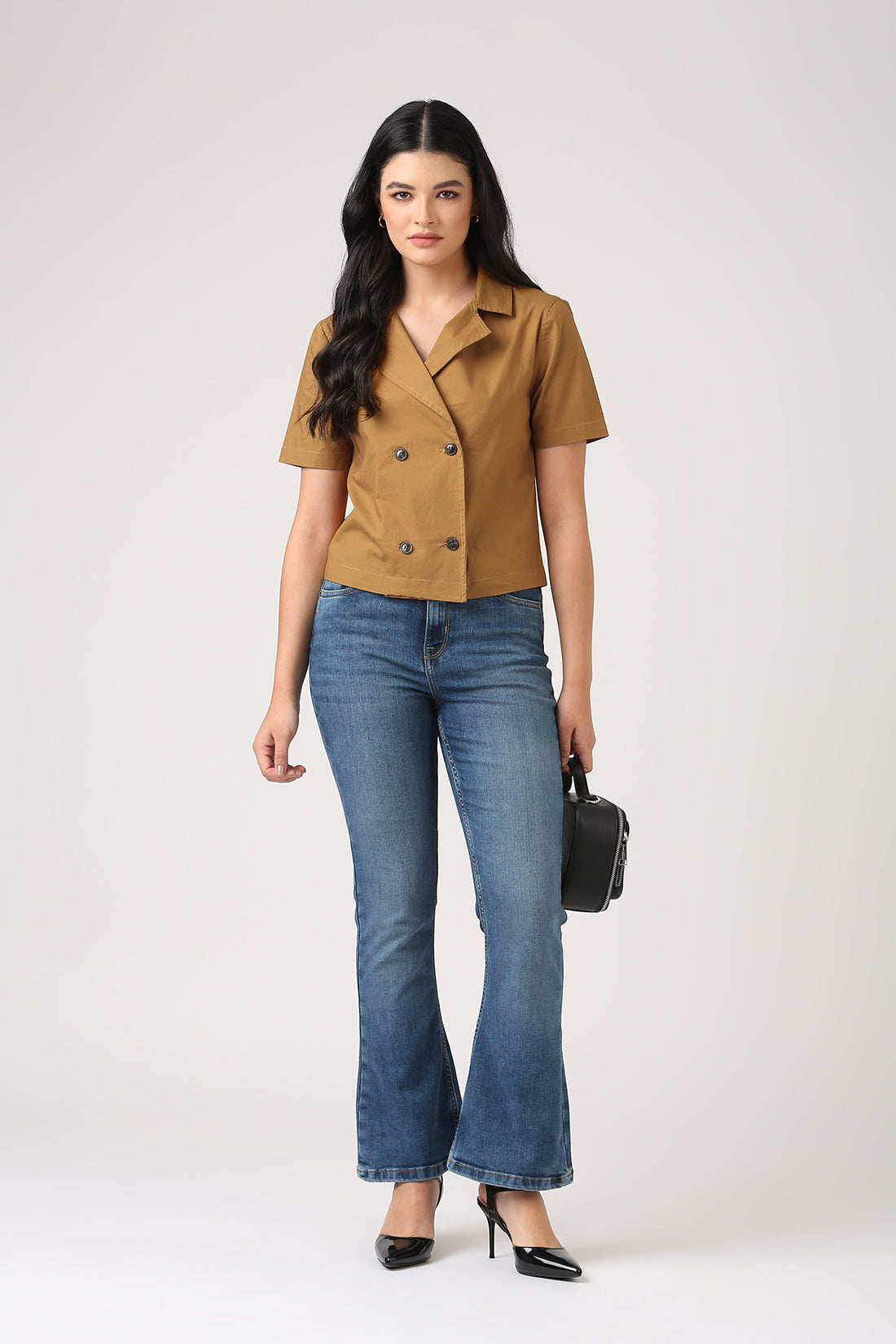Ochre Blazer Top