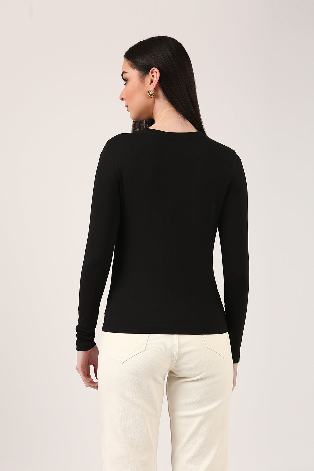 Black Front Open Tie-Up Top