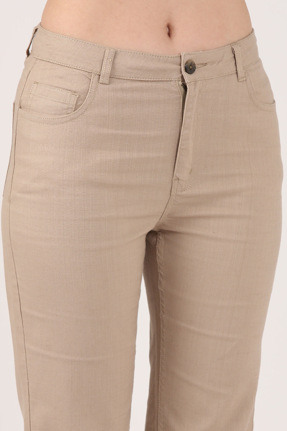 Taupe SoftForm Flare Stretch Cotton Pant