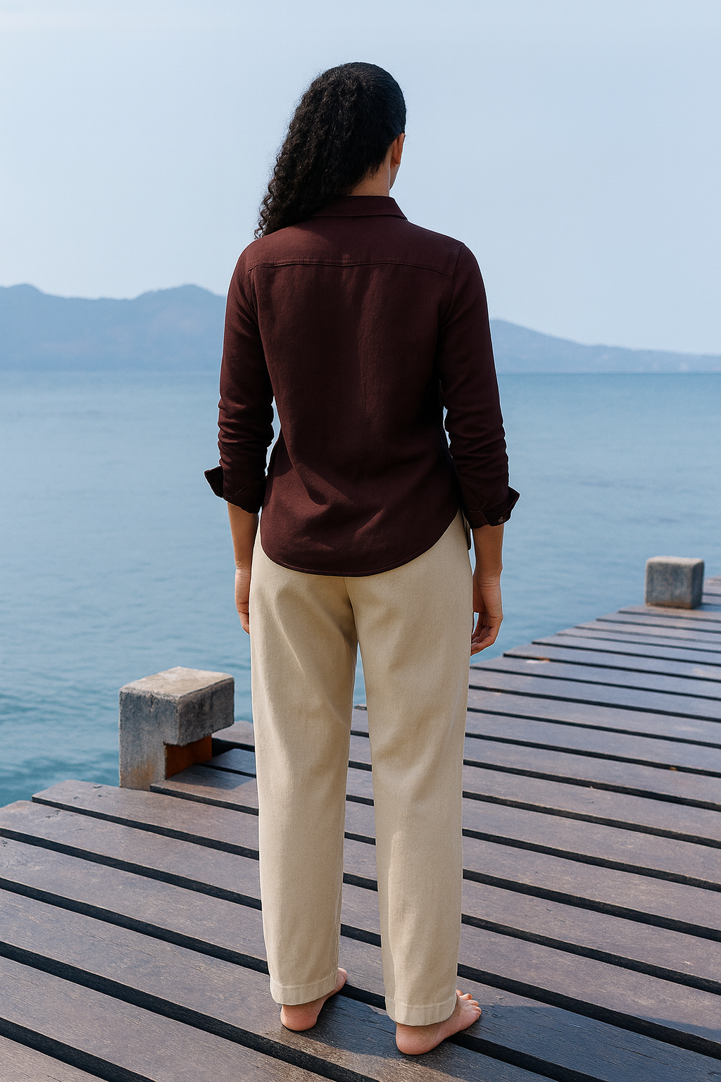 Linen Shirt Classic Fit - Chocolate Brown