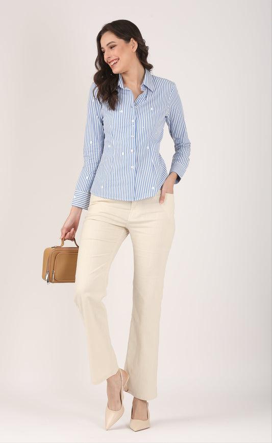 Stone Soft Form Flare  Stretch Cotton Pant