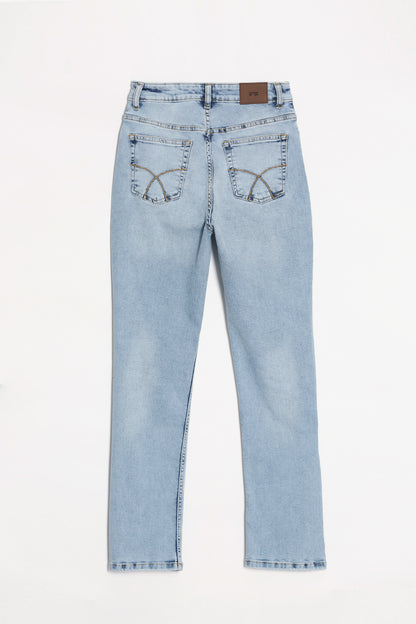 Ice Blue Straight Fit Super Stretch Comfort Jeans