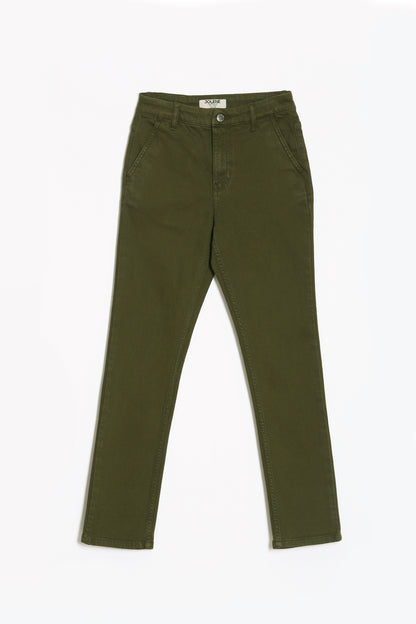 Olive Green Slim Fit Jeans