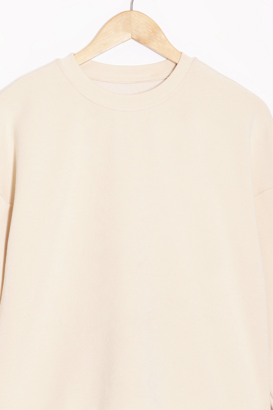 Beige Round Neck Sweatshirt