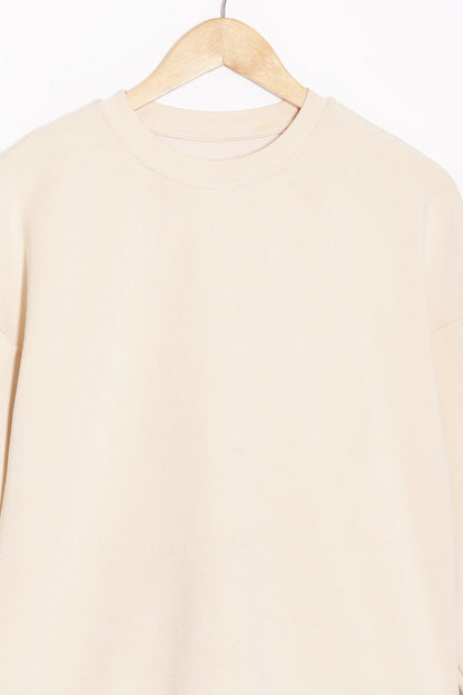 Beige Round Neck Sweatshirt