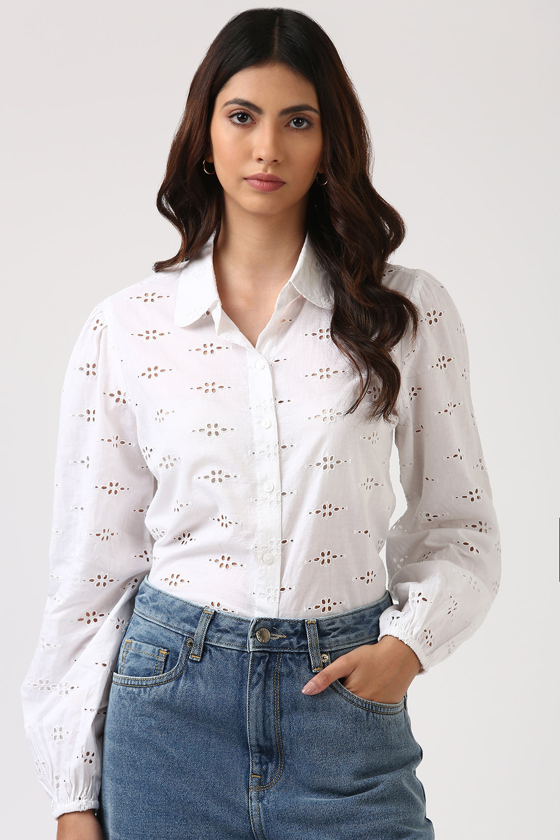 White Embroidered Shirt