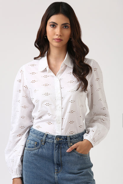 White Embroidered Shirt