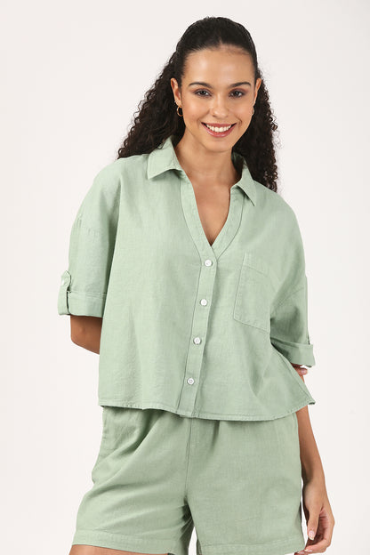 Sage Green Linen Shirt