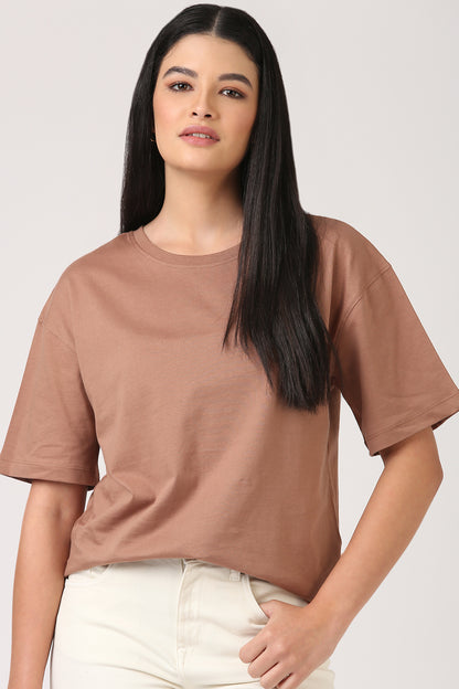 Cotton Oversized Brown T-Shirt
