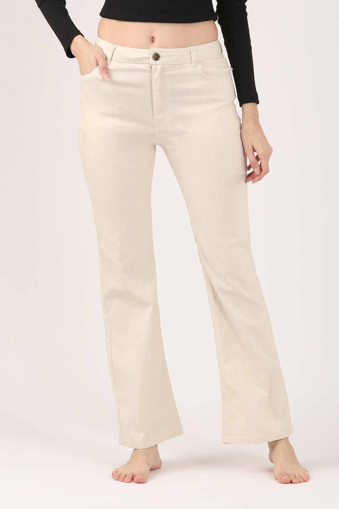 Stone Soft Form Flare  Stretch Cotton Pant