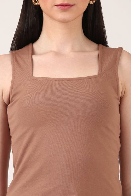 Terracotta Luxe Square Neck Top