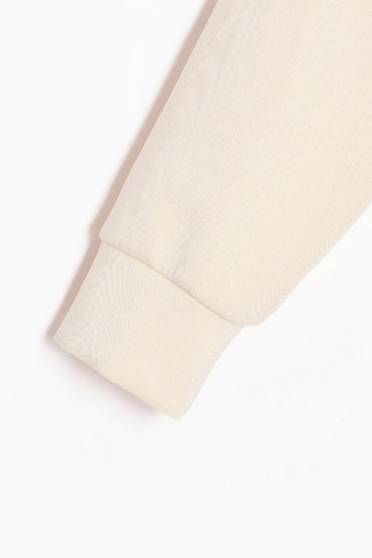 Beige Round Neck Sweatshirt