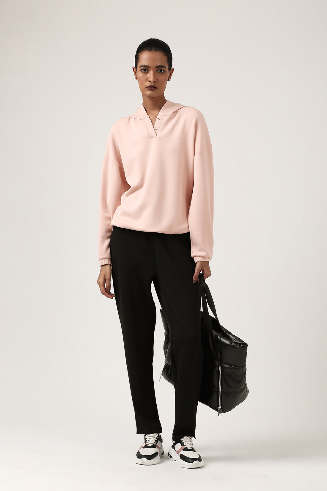 Pink Sweatshirt with Hoodie