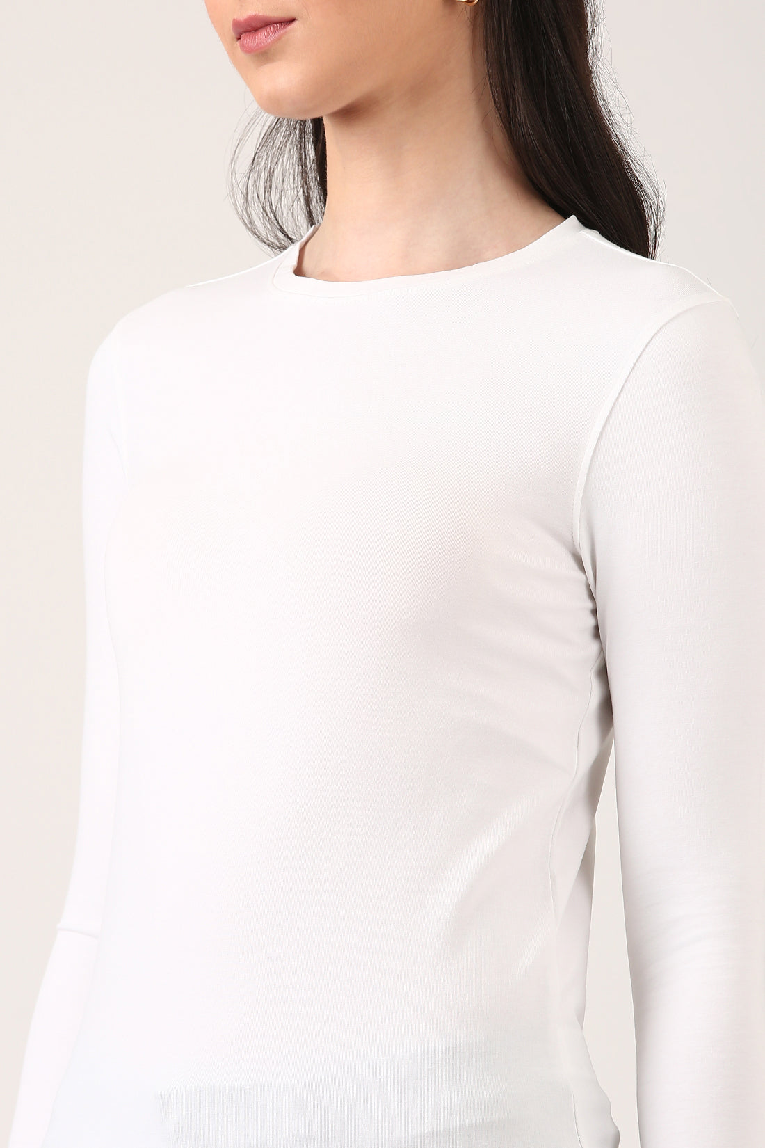 White Luxe Long Sleeve Top