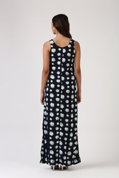 Navy Printed Maxi Dress