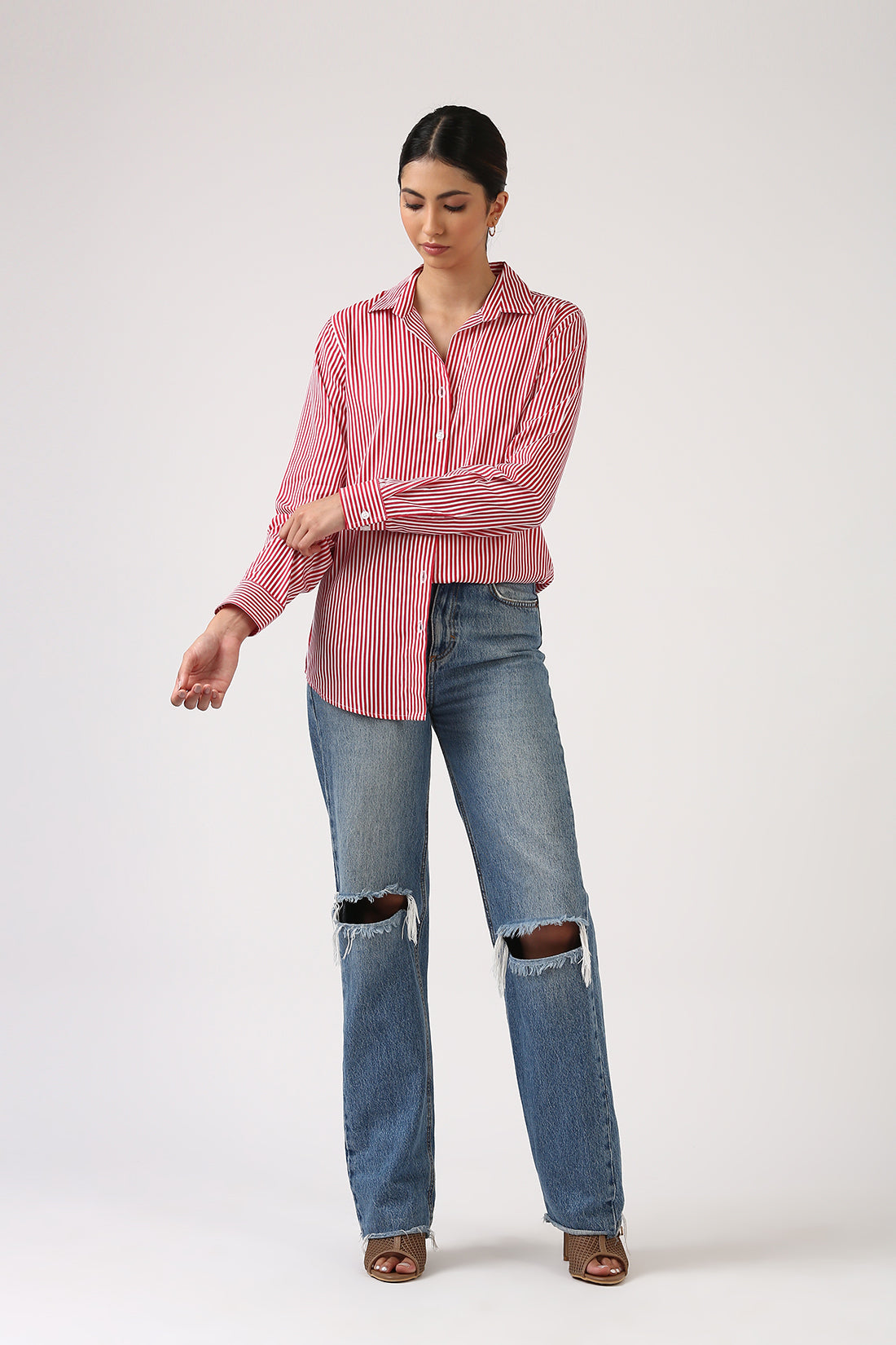 Classic Red & White Striped Shirt