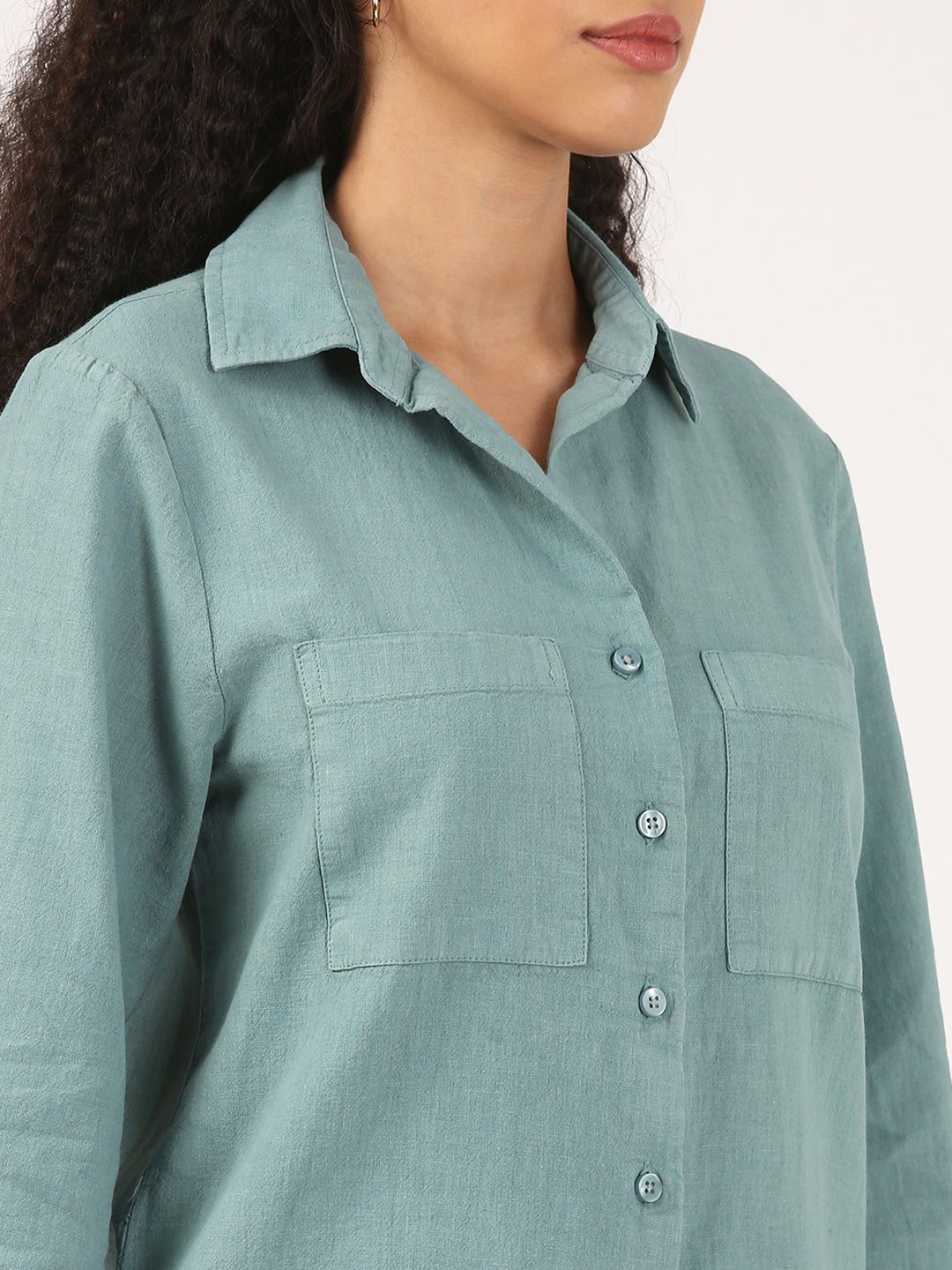 Teal Soft Linen shirt