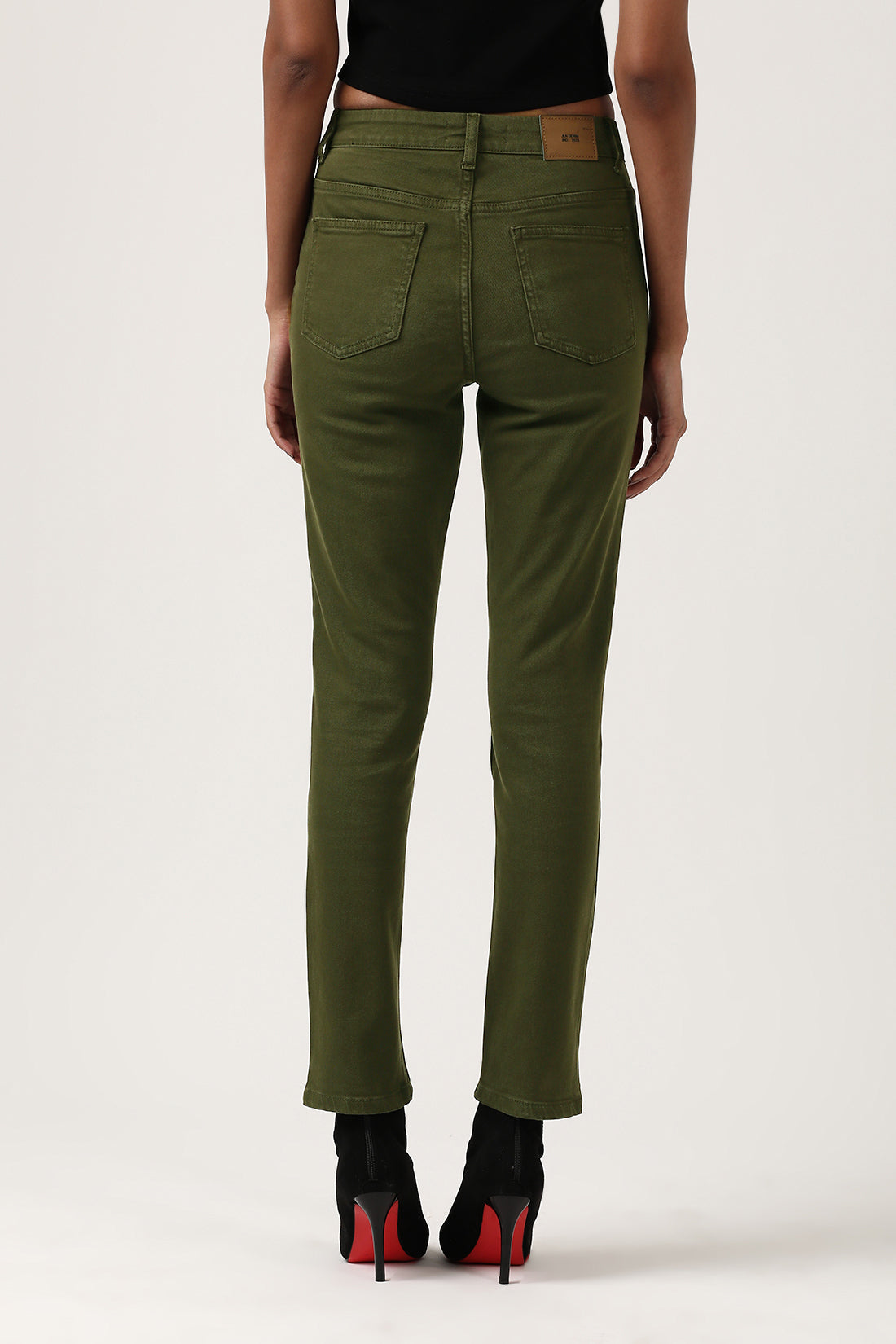 Olive Green Slim Fit Jeans