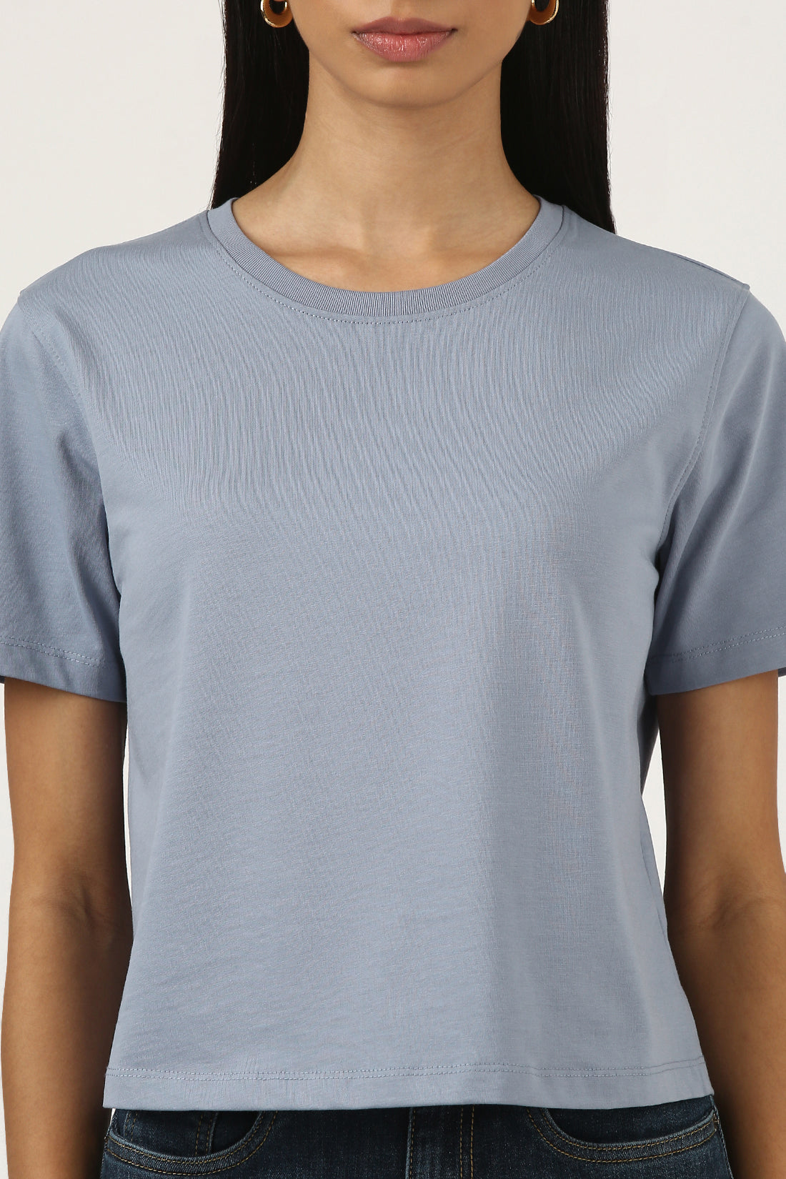 Stone Blue Solid T-shirt