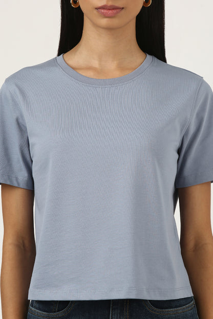 Stone Blue Solid T-shirt