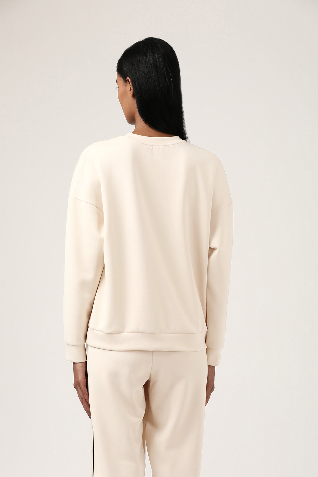 Beige Round Neck Sweatshirt