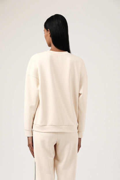 Beige Round Neck Sweatshirt