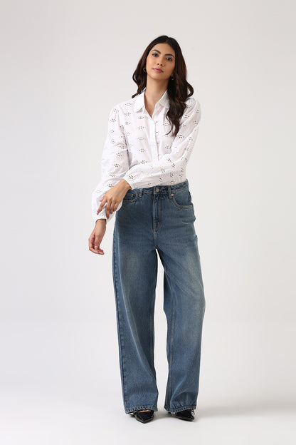 White Embroidered Shirt