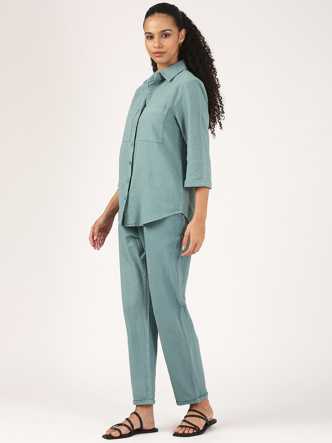Teal Soft Linen shirt