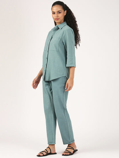 Teal Soft Linen shirt