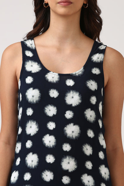 Navy Printed Maxi Dress