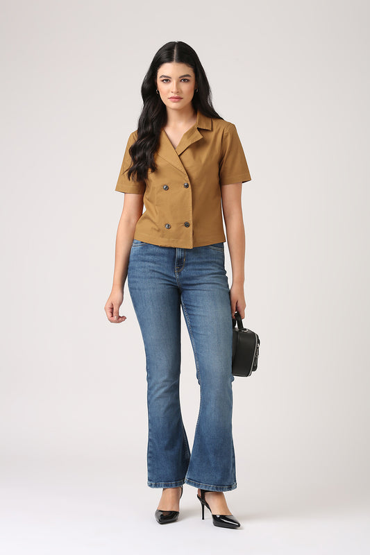 Ochre Blazer Top