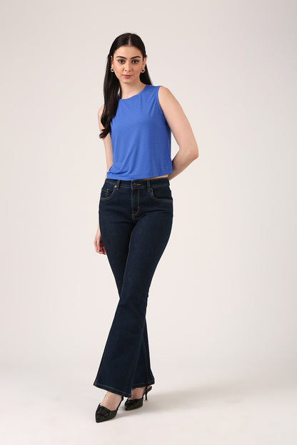 Blue Sleeveless Tank Top For Women
