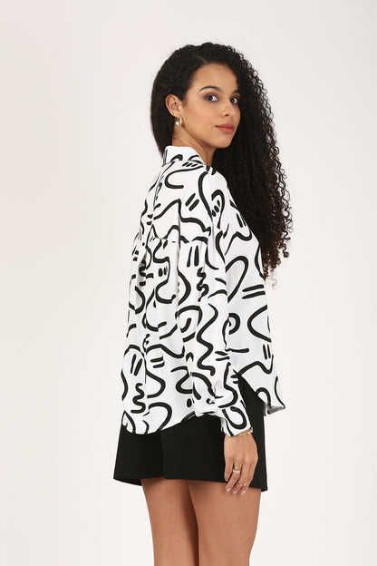 Trait Noir Printed Shirt