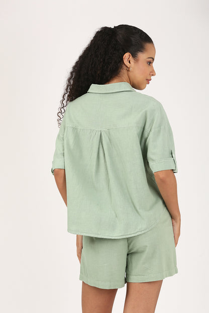 Sage Green Linen Shirt