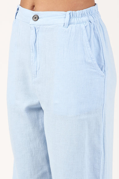 Cloud Blue Soft Linen Pant