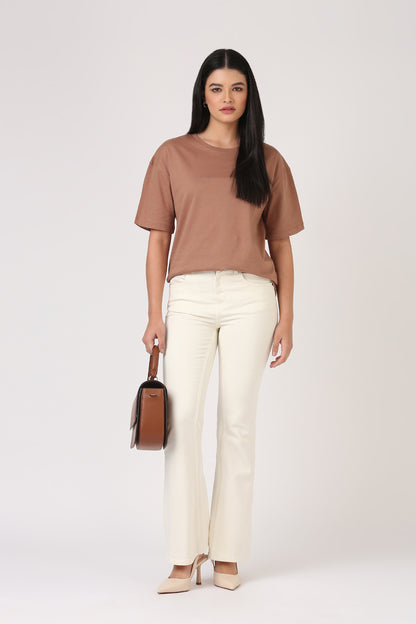 Cotton Oversized Brown T-Shirt