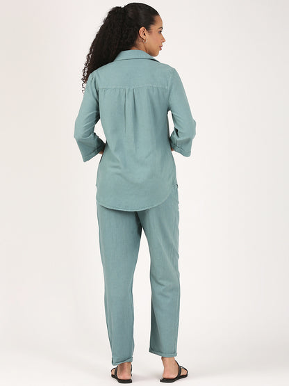Teal Soft Linen shirt