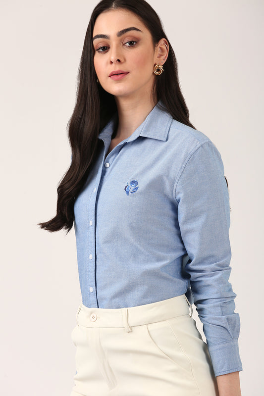 Seashell Embroidered Oxford Shirt