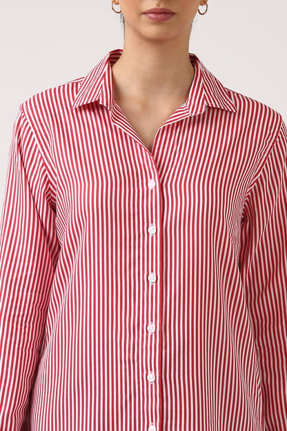 Classic Red & White Striped Shirt