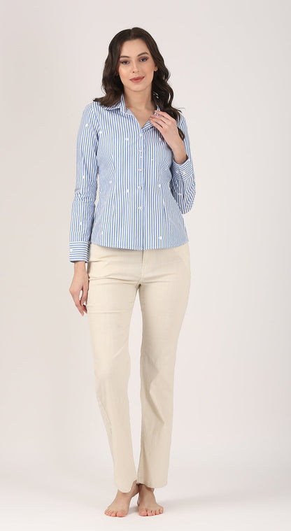 Stone Soft Form Flare  Stretch Cotton Pant