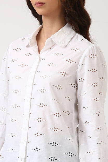 White Embroidered Shirt