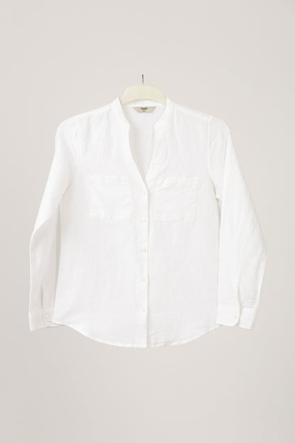 White Linen Casual Shirt